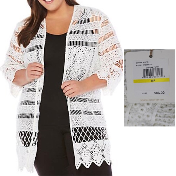 Rafaella Tops - Rafaella Crochet Embroidery Cabanna Party Cardigan